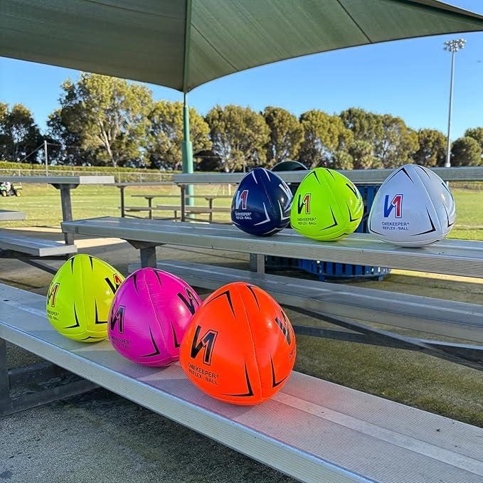 ONEKEEPER Soccer Reflex & Reaction Ball - White, Orange, Blue, Pink, and Fluo Yellow, Agility and Coordination Training for Kids and Juniors (Pump Not Included)