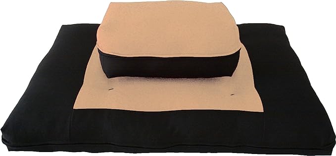 D&D Futon Furniture Zabuton Zafu Set, Yoga, Meditation Seat Cushions, Kneeling, Sitting, Supporting Exercise Pratice Zabuton & Zafu Cushions. (Peach)