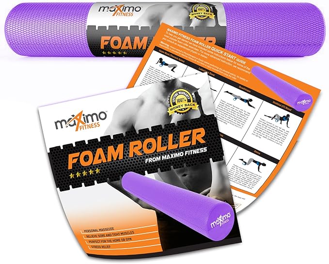 Maximo Fitness Foam Roller - High Density Exercise Roller for Trigger Point Self Massage, Muscle and Back Roller for Fitness, Physical Therapy, Yoga and Pilates, Gym Equipment