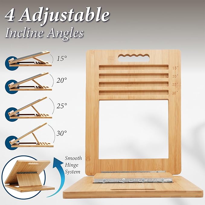 Slant Boards for Exercise - Adjustable Bamboo Calf Stretcher & Squat Wedge, Foldable & Portable Incline Board with Angle Markings, for Physical Therapy Leg Exercisers & Home Gym