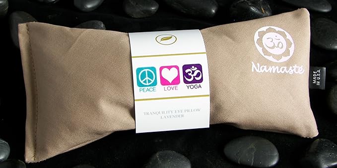 Yoga Eye Pillows - Unscented Eye Pillows - Namaste Hot Cold for Stress, Meditation, Spa, Relaxation Gifts - Made in USA Set of 4 - Tan Cotton