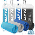 PAWPRO 4 Packs Cooling Towels for Neck and Face(40"x12"), Soft Breathable Cooling Towel with Waterproof Bag & Carabiner,Microfiber Cooling Towels for Yoga, Sport,Gym,Camping (Multicolor-1)