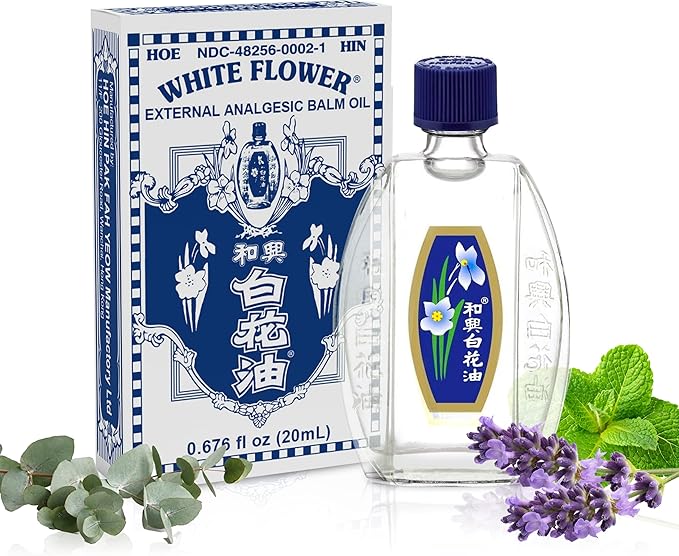 White Flower External Analgesic Balm Oil Pain Relief Oil 20ml/ 0.676fl Oz, Authentic US Import (1 Pack)