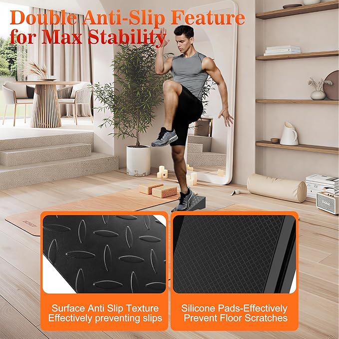 Squat Wedge, Heavy Duty Steel Squat Wedge Block, 2 Pcs Non-Slip Slant Board for Squats, 800 lbs Weight Capacity for Deeper Squats, Calf Raises, Weightlifting and Foot Stretches