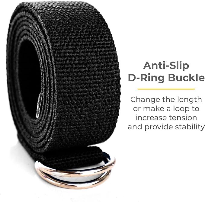 Sunshine Yoga 10-Pack Yoga Strap, 8-Foot Yoga Straps With Anti-Slip D-Ring Buckle, Adjustable Leg Stretching Strap, Exercise Stretch Strap for Muscle and Hamstring Stretch