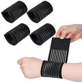 4PCS High-Elastic Wrist Support Straps Black Elastic Wrist Compression Bandage Wrists Wraps Wristbands Breathable Wrists Brace for Stabilising Ligament, Joint Pain, Sport
