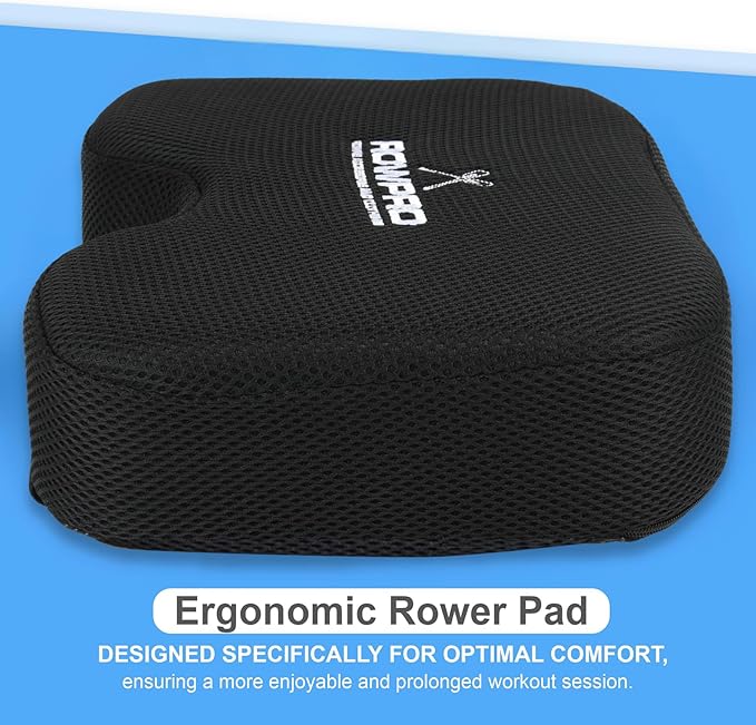 Memory Foam Rowing Machine Seat Cushion - Comfortable Seat Pad for Concept 2 - Ergonomic Concept 2 Rower Seat Cushion for Enhanced Support and Stability