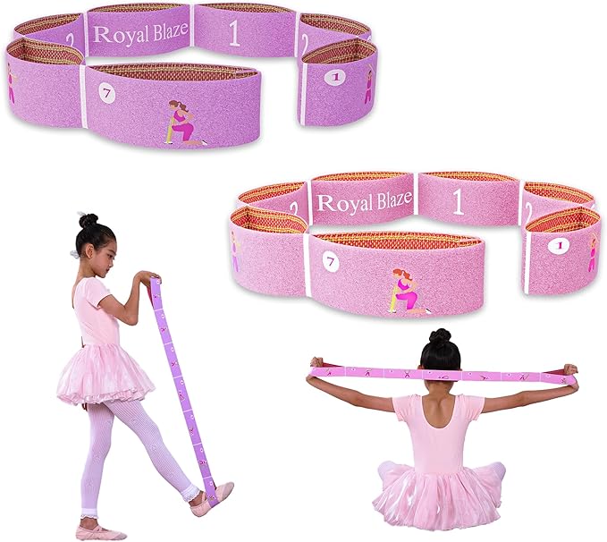 Yoga Stretch Strap with Loops - Streching Strap for Physcial Thearpy, Pilates & Flexibility Training - Exercise Strap for Hamstring, Leg Streching & Rehab - Kids & Adults