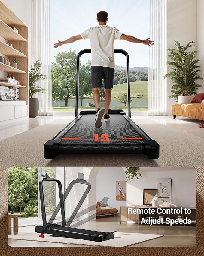 3-in-1 Walking Pad with 15% Incline, Portable Under Desk Treadmill, Foldable Treadmills for Home and Office, 2.5 HP Quiet Walking Pad Treadmill with 300 LBS Capacity