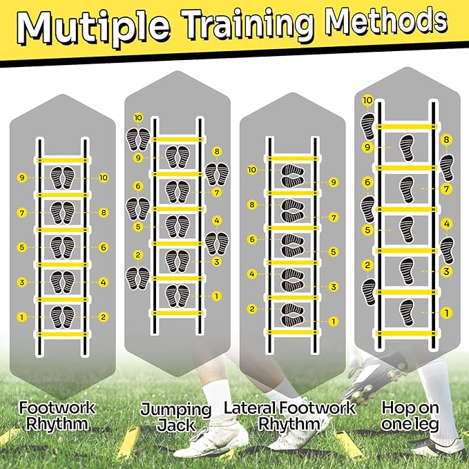 Dimples Excel Agility Ladder 12 Rung 20 FT Speed Training Ladder