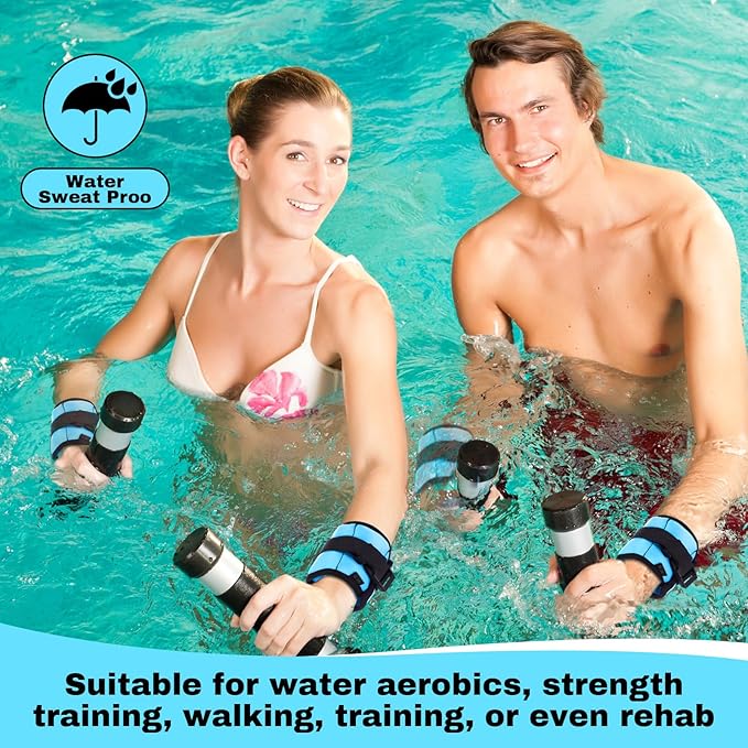 2 Pairs Ankle Wrist Weights for Land or Aquatic Exercise Aqua Cuffs Aqua Aerobics Fitness Bands for Ankle and Wrist Adjustable Weights for Swimming Pool Workout Equipment