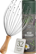 HELDSON® Premium Wire Head Massager Scalp Massage Tool - 32 Fingers Octopus Scratcher - Stress Relax Tickler - Hair Massagers Whisk - Headspa Equipment - Headscratcher Tickle Tools - Gift Men, Women