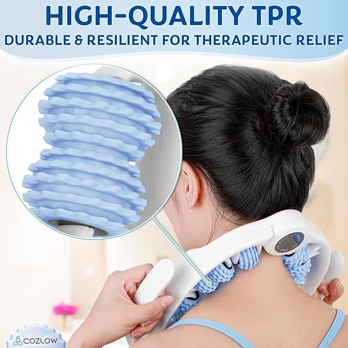 COZLOW Cellulite Massage Roller - Blue - Anti-Cellulite Massager with Detachable Roller Handles for Thighs, Legs & Buttocks - Fascia Massage Tool for Lymphatic Drainage & Deep Tissue Therapy
