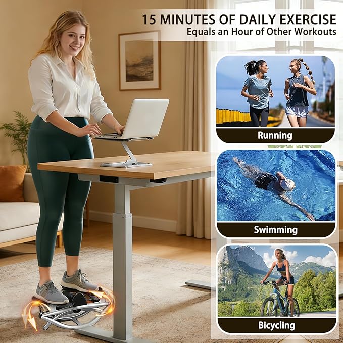 Rock Stepper with Display Screen, Lateral Rocking Fitness Stepper with Band and Non-Slip Mat, Home Mini Exercise Steppers for Legs, Glutes, Abs, Capacity 220Ib