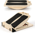 MoKo 2-in-1 Wooden Slant Board & Balance Board, 4 Adjustable Inclines Calf Stretcher for Knees, Ankles, Heels, Feet and Legs, Non-slip Stretch Boards Support up to 220lbs