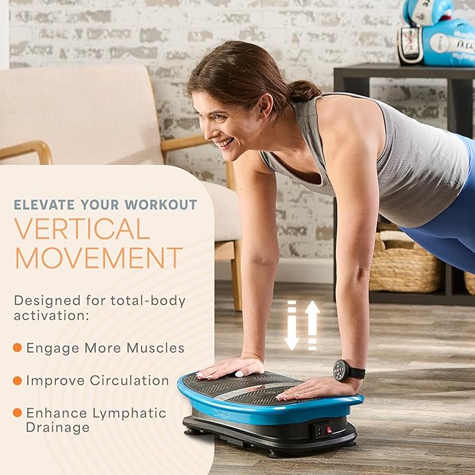 Lifepro Vibration Plate for Lymphatic Drainage – Whole Body Vibrating Platform Exercise Machine for Muscle Toning & Recovery with Remote Max Load 260 lb