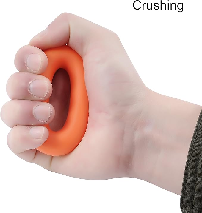 Wisdompro 3 Pack Hand Grip Strengthener Rings, Strength Trainer for Finger, Forearm Exercise, Rock Climbing Gripper Workout - 30, 40 and 50 Lbs