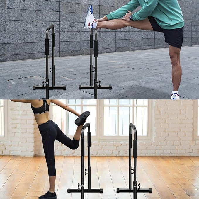 Dip Bars L-Sits Parallel Bars Adjustable Strength Training Fitness Dip Stand for Home Gym, Functional Full Body Exercise for Tricep Dips