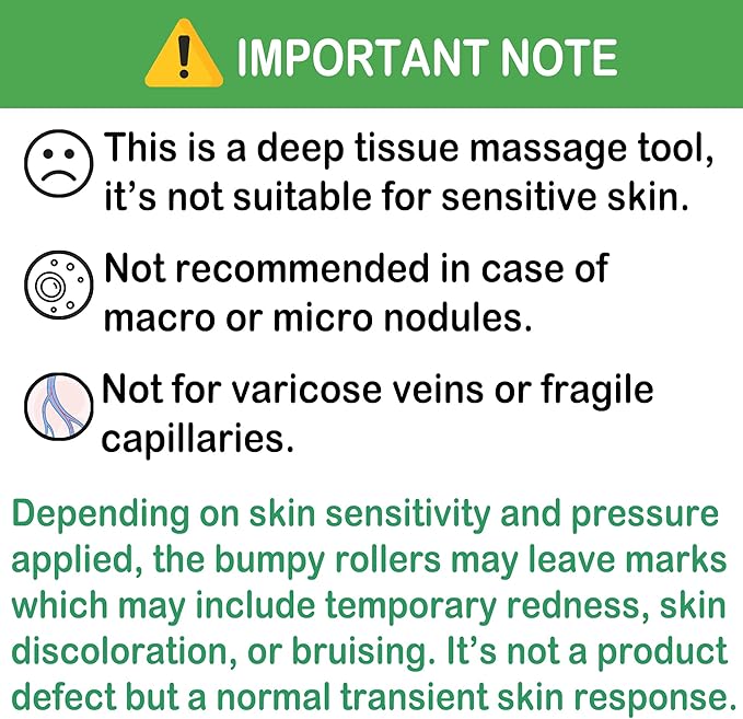 Cellulite Massage Tool Leg Roller. Lymphatic Drainage Massager Muscle Roller with Spiky Balls for Thigh Calf Arm Back Buttock. Fascia Blaster for Circulation Deep Tissue Pain Relief Recovery (Blue)
