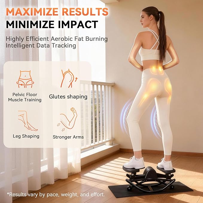 Gannyfer Rock Stepper with Digital Display, Side to Side Lateral Stepper Machine with Resistance Bands for Home Workout, Low-Impact Fitness Equipment for Legs, Glutes & Core