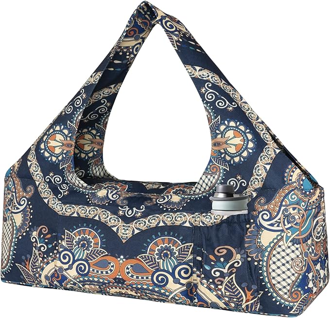 Yoga Mat Bag - Large Yoga Bag with Yoga Mat Strap, Zipper and Pockets - Yoga Bags and Carriers Fits All Your Stuff - Personalized Yoga Mat Bags for Women Fits Most Size Mats