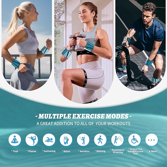 Ankle Weights for Women Wrist Weights Set of 2 (1 lb/2 lb Each) Adjustable Arm Leg Weight for Womens Men Suitable for Walking Swimming Running Pilates Yoga Gym