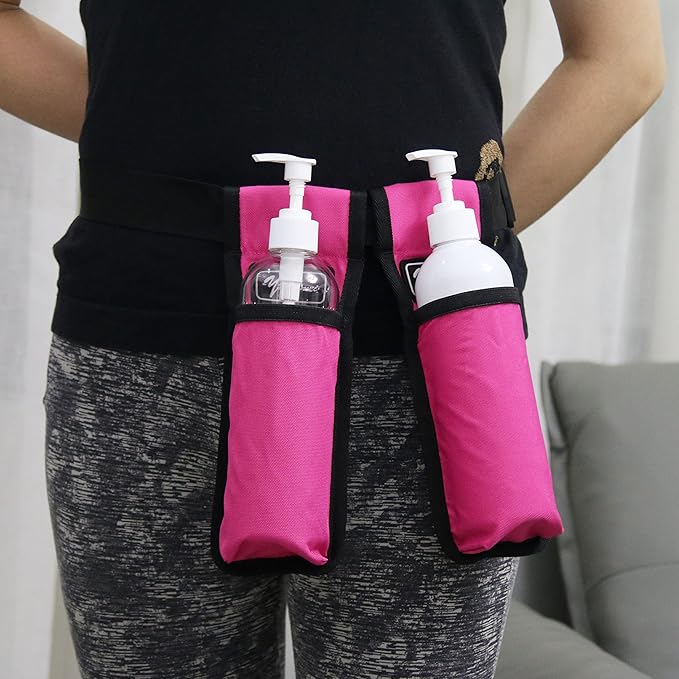 Massage Bottle Bag Massage Therapist Holster Massage Lotion Holster Massage Oil Holster（Db1KD-Rose Red）