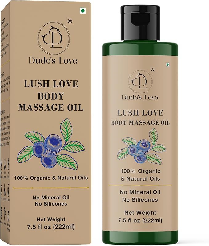 Lush Love Massage Oil | Lime & Juniper Berry Essential Oils | 100% Natural & Organic | No Mineral Oil, No Silicones | Non-Greasy Body Oil | Massage, MOISTURISE, Recover | 7.5 fl oz (222ml)