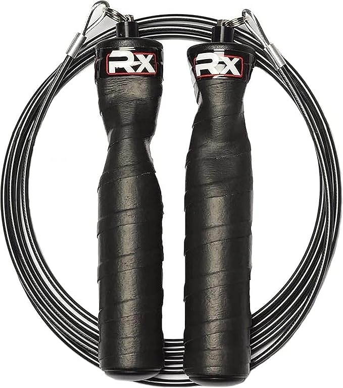 Rx Smart Gear Jump Rope - Black Ops Ergonomic Handles with Trans Black Cable Buff 3.4 | Jump Smart Weighted Speed Rope for Sports & Fitness, MMA, HIIT, Cardio Workout