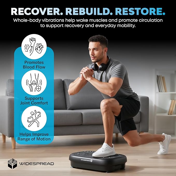 Vibration Plate Exercise Machine, Full Body Shaker Workout Vibrate Stand Shake Board Gym for Fat Burner and Weight Loss