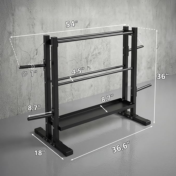 PROIRON All In One Rack Dumbbell Rack, 1200LB Capacity Weight for Home Gym, Heavy-Duty Weight Stand for Dumbbells, Kettlebells, Weight Plates(Rack Only)