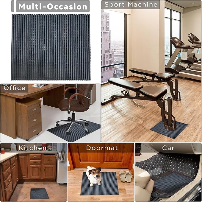 Non-slip Mat 14 x 17 INCHES, Waterproof Exercise Equipment Mat Floor Protector for Indoor Mini Cycles, Mini Elliptical Exercise Bikes and Steppers