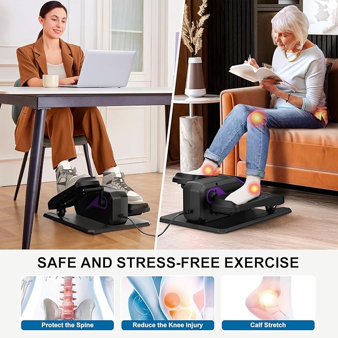 VIVURN-018 Under Desk Elliptical 12 Speed 5 Modes Mini Motorized Leg Exerciser While Sitting for Seniors As Seen on TV with Non-Slip Mat Quiet & Portable Electric Pedal Exerciser for Home and Office