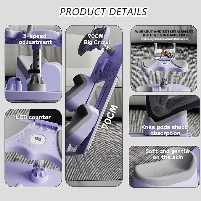 Spine Twist & Stretch Trainer, Crawling Exercise Machine with LED Counter, 3 Adjustable Height, 70cm Low-Impact Exercise, 230kg Capacity,Home Waist Trimmer Leg Flexibility Trainer