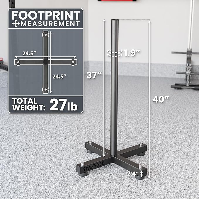 Synergee Olympic Weight Plate Rack. Stackable Weight Rack. Holds 2” Plates for Powerlifting and Olympic Weight Lifting. Gym Storage Home, Garage & Commercial