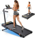 Foldable Treadmill with 0-15% Incline and Handle Bar, 2.5HP Treadmills for Home, Under Desk Treadmill with 300LBS Capacity, Walking Pad with Speaker, APP/Remote Control