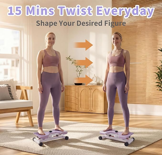 Waist Twister Machine Exercise Fitness Tool, Ab Twist Board with 300Lbs Capacity & 20dB Ultra-Quiet, Home Gym Workout Equipment for Women Belly Fat