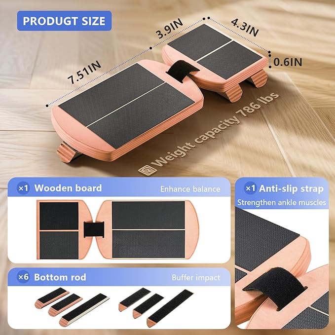 Ankle Balance Board Foot Strengthener – Adjustable Stability Trainer for Ankle and Leg Exercise, Balance Training, Physical Therapy, Mobility Core Workout at Home or Gym