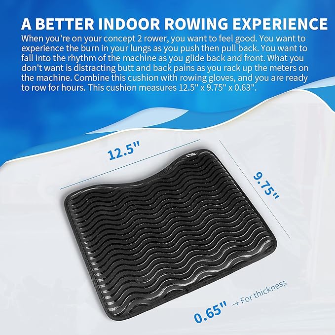 Non-Slip Rowing Machine Seat Pad (Tailored for Concept 2) by Hornet Watersports