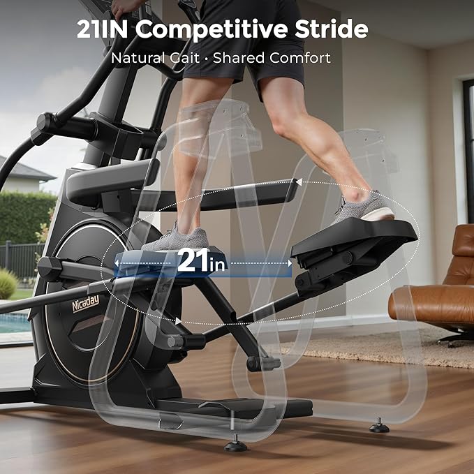 Niceday Elliptical Exercise Machines, Elliptical Machines for Home Use, Elliptical Training Machines with 20IN Stride and 32-Level Resistance, Magnetic Elliptical Machine with 20-Level Power Incline