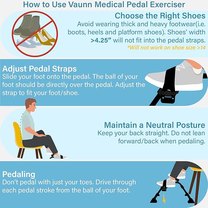 Vaunn Foldable Compact Professional Wrist Arm Leg Strengtheners Pedal Exerciser with Electronic Display for Indoor Exerciser and Physical Therapy