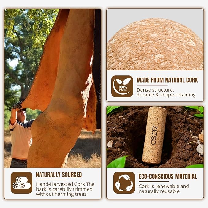 Natural Cork Balance Board Kit, 4-in-1 Foot & Ankle Strengthener – 2 Half-Cylinder Boards, Massage Roller & Ball, Toe Resistance Bands, Carry Bag & Guide for Mobility & Physical Therapy