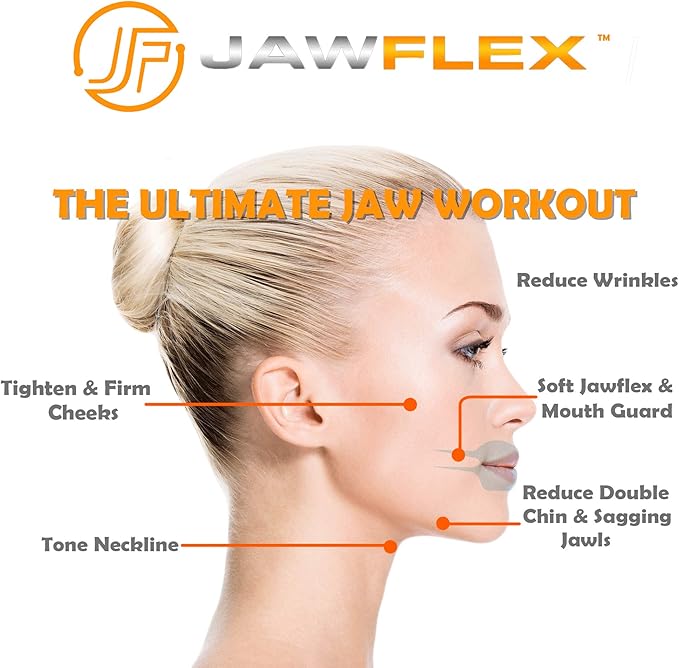 Jawline Exerciser & Face Exerciser for Women & Men - Device & Tool for TMJ and Jaw Exerciser for Facial Fitness to Strengthen Facial Muscles, Remove a Double Chin & Facial Toning - Clear