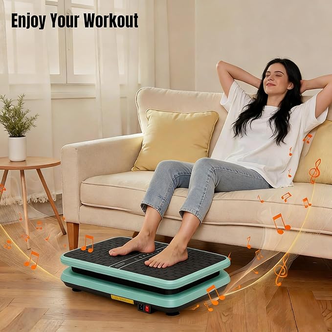 Vibration Plate Exercise Machine with Remote Control, 330 lbs Capacity 99 Speed Levels Vertical Vibration Platform for Full Body Workout, Green & Black