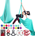 Aerial Silk Set, Premium 9Yards/8.2m Medium Stretch Fabric Silks, Perfect for AntiGravity Hammock Yoga Training & Dance Circus Performances Includes Hardwares & Daisy Chains