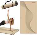 Large Yoga Mat 76"x 40"x10mm (2/5 inch) – Extra Thick & Wide, TPE Fitness Mat, Printed Non-Slip Exercise Mat with Carrying Strap for Men & Women, Pilates, Stretching, Fitness & Workout