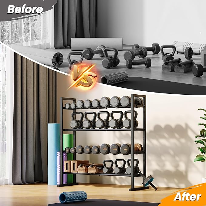 Dumbbell Rack, Adjustable weight Rack Stand, Extended Base Weight Storage for Home Gym, Space-Saving Fitness Equipment Organizer