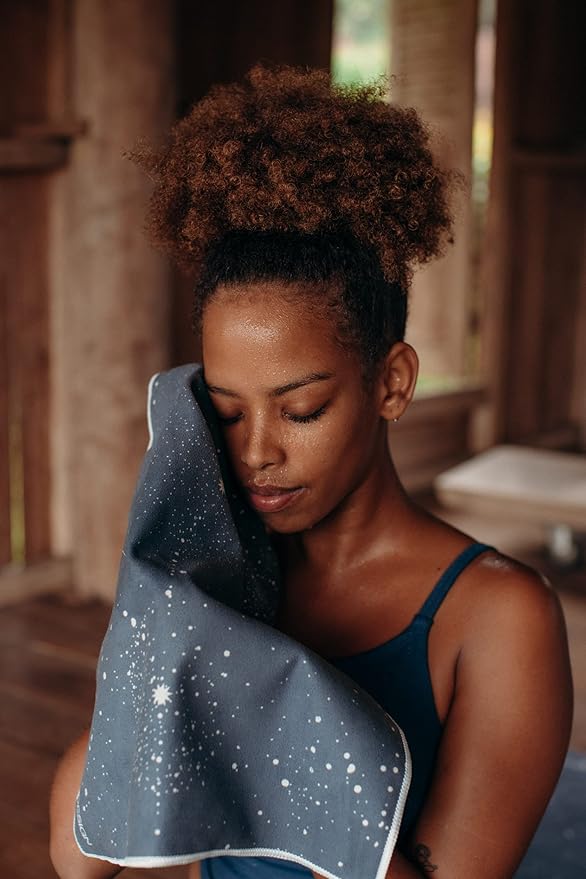 yogadesignlab | The Hand Towel | Premium Non Slip Hand Towel | Designed in Bali | Colorful Eco Printed + Quick Dry + Soft | Hot Yoga, Bikram, Ashtanga, Sport, Barre, Travel (Celestial)