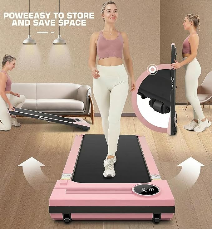 ANCHEER Walking Pads, 2 in 1 Under Desk Treadmill 2.5HP Compact Running Machine with Remote Control, 300lbs Weight Capacity for Home/Gym/Office,Ultra-Quiet, Installation-Free