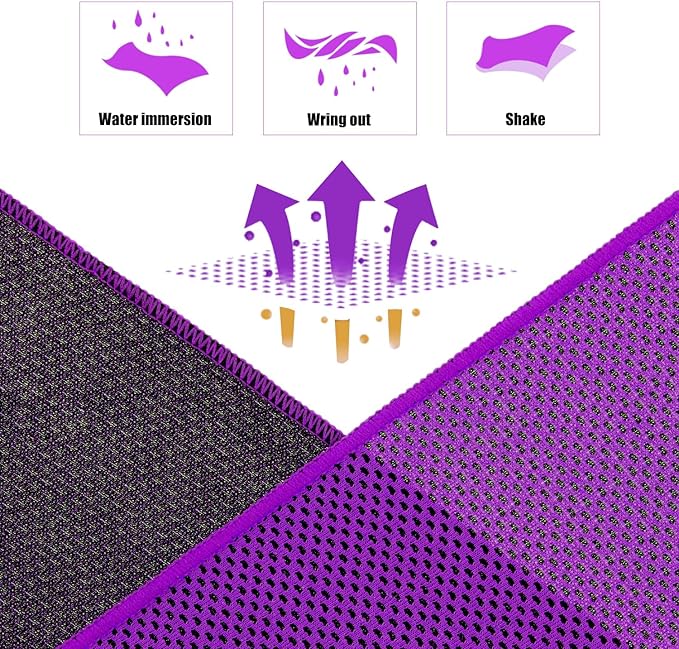 Biange Cooling Towels (40"x 12", Pack of 30) for Neck and Face, Cold Towel for Hot Weather, Sports, Workout, Fitness, Gym, Yoga, Golf, Pilates, Travel, Camping & More